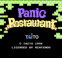 Panic Restaurant (USA) Title Screen